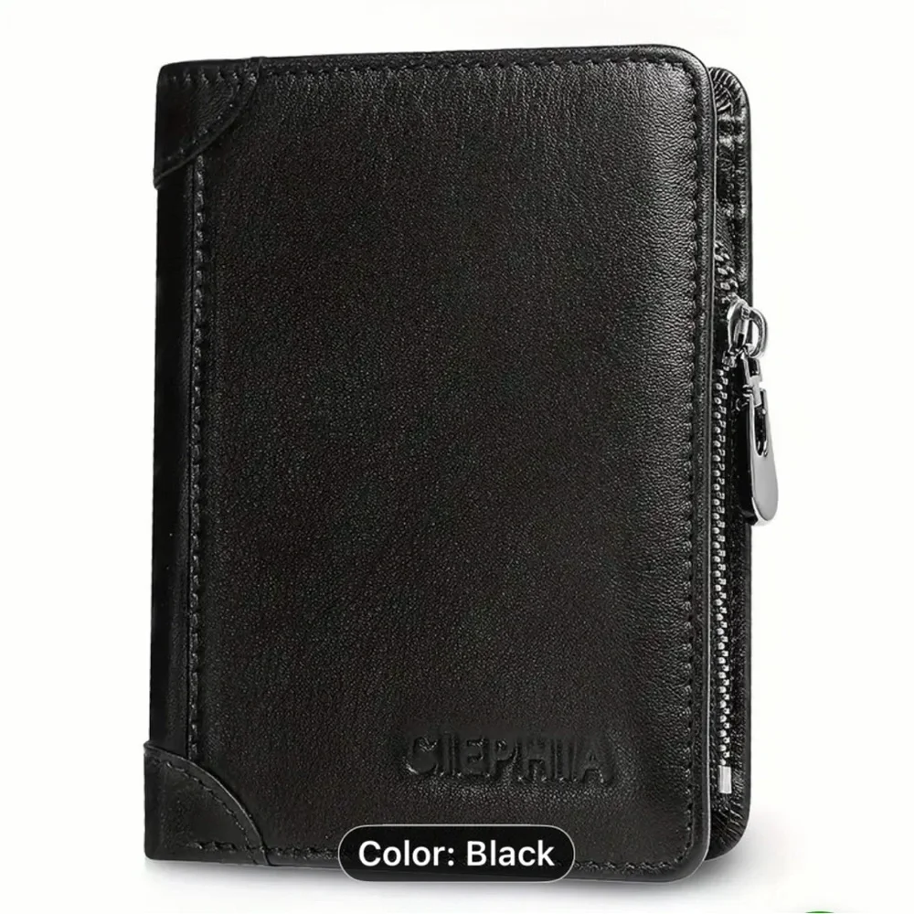 Black Trifold Wallet with Card Holder